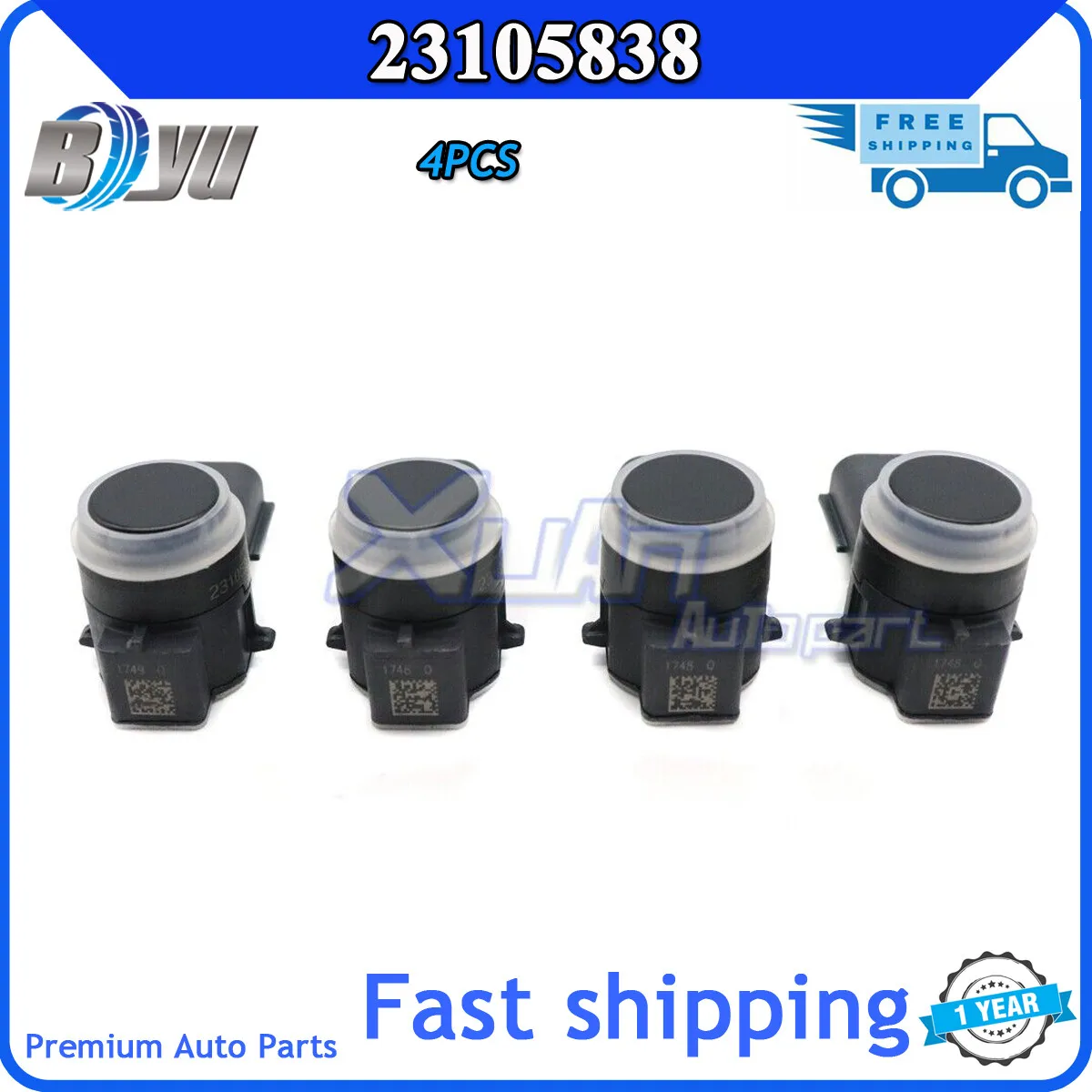 

4PCS 23105838 New Car Assist PDC Parking Sensor Bumper Reverse Assist For Cadillac Black