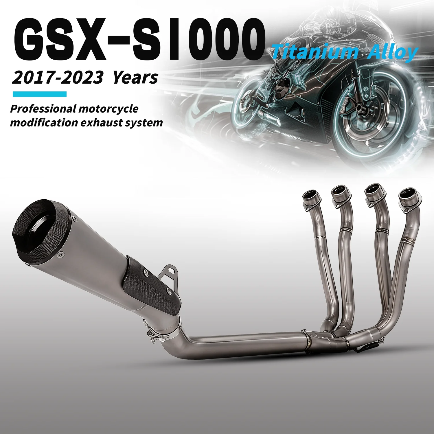 

Выхлопная система FOR cone carbon Tail GSX-S1000 для мотоциклов, полная модификация из титанового сплава с титановым глушителем, 2017-2023 гг.