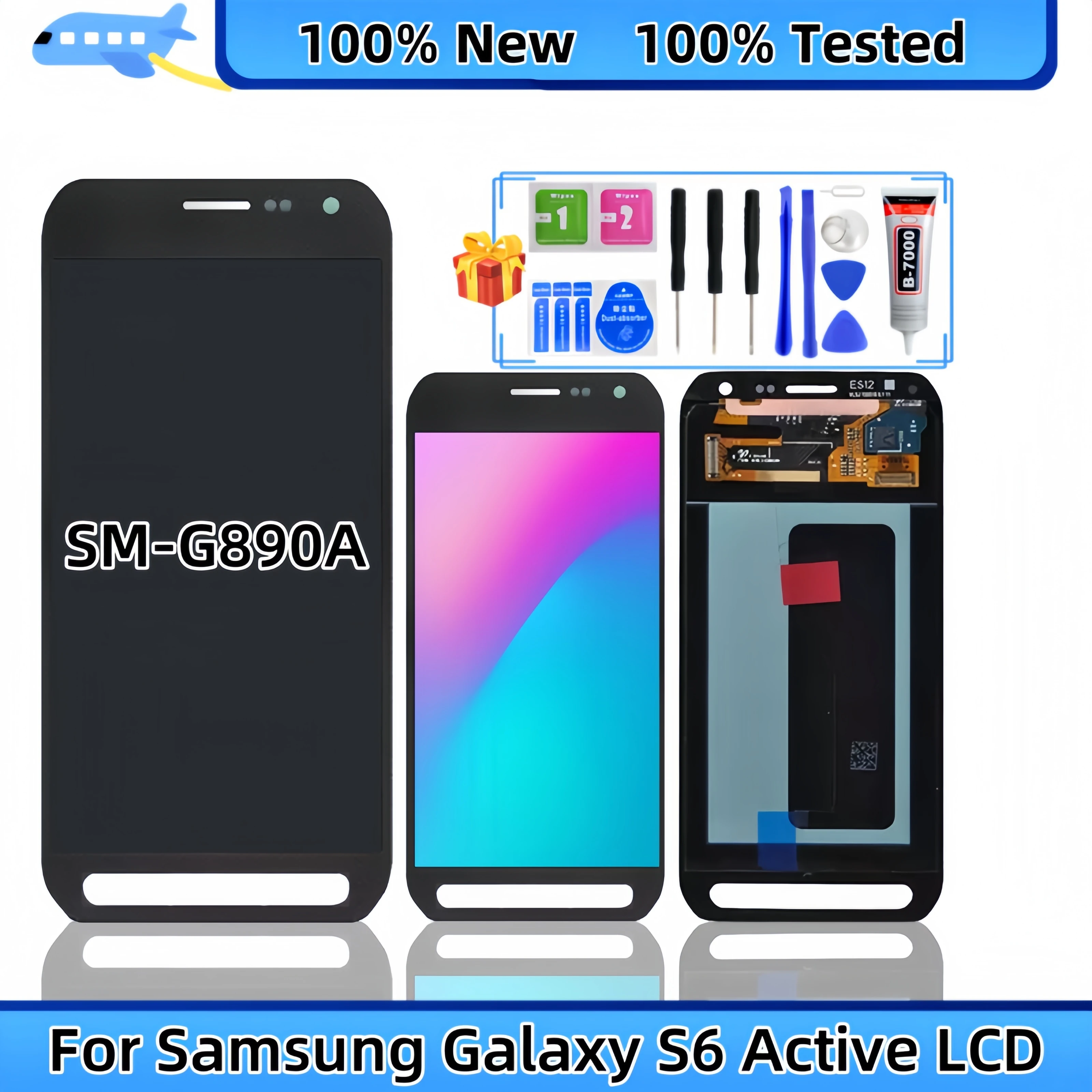 

LCD Display Touch Screen Digitizer Assembly Replacement,Fit for Samsung Galaxy S6 Active SM-G890