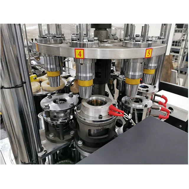 Automatic Disposable Paper Cup Making Machine 80pcs/min PLC Controlled Paper Folding Machine With Gearbox Motor & Pump