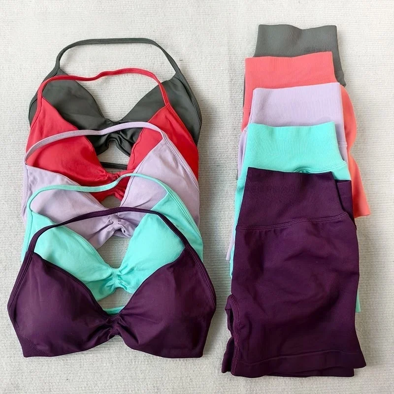 2 قطعة اليوغا اللياقة البدنية البدلة المرأة سلس الدانتيل متابعة اليوغا الصدرية عالية الخصر تجريب الصفر السراويل الرياضية البدلة اللياقة البدنية البدلة