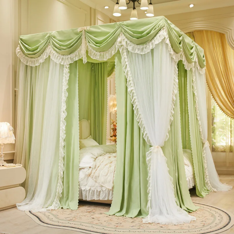 French Princess Wind Double Rod Double Floor Mantle Shading Mosquito Net Premium Sensitive Bedding