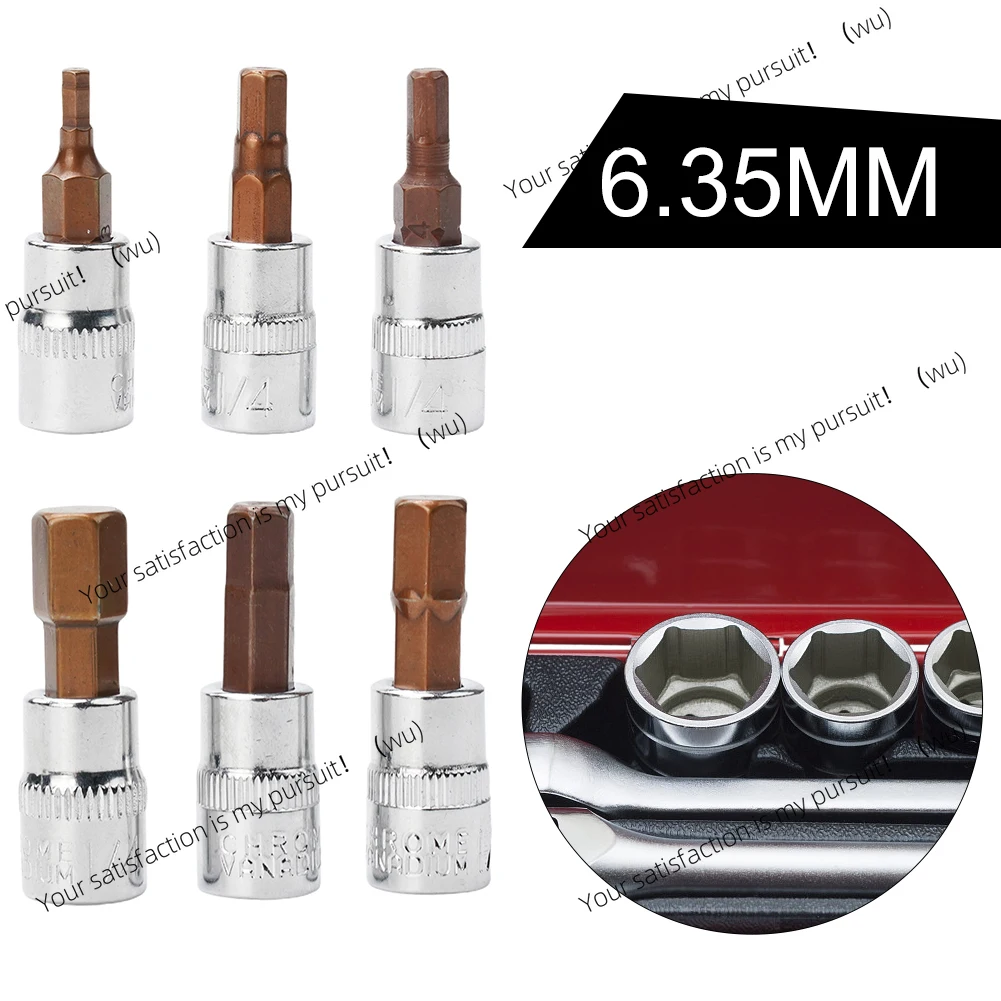 6-Piece 1/4-inch hex screwdriver head set, H3-H8 screwdriver accessories, torque wrench accessories