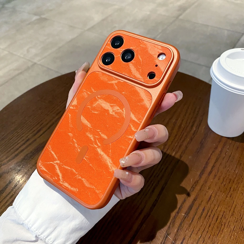 أنيق فاخر سنو ماونتن نمط الجلود الاصطناعية المغناطيسي نافذة كبيرة غطاء الهاتف القضية آيفون 17 16 15 14 13 برو ماكس #4