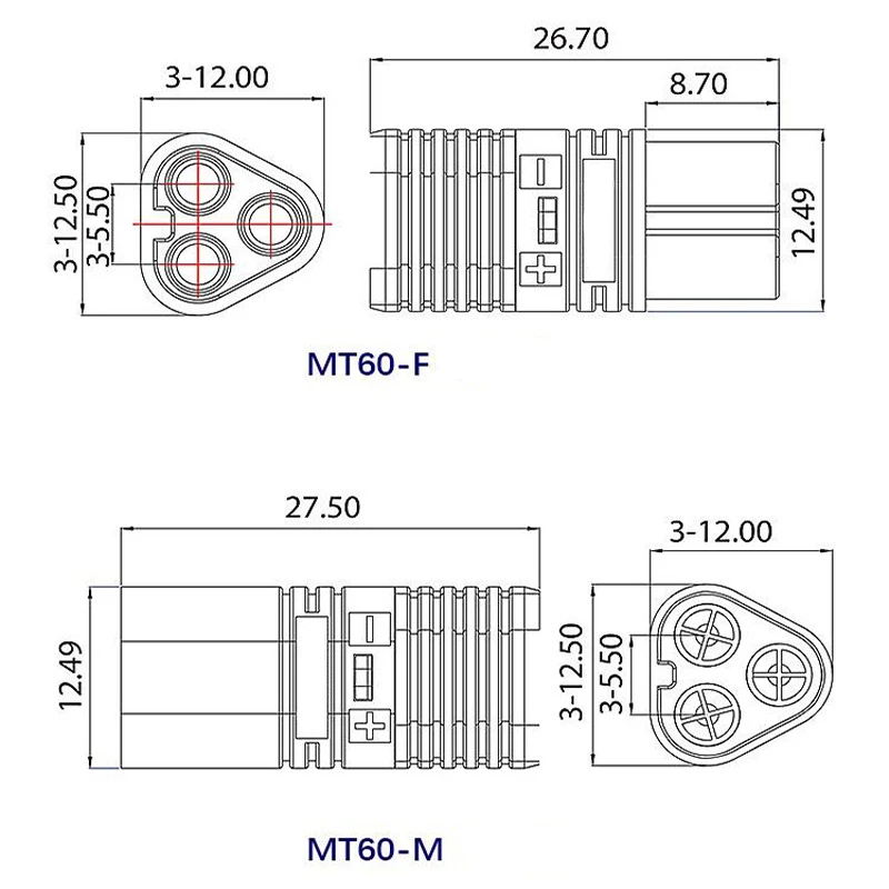 1PCS MT60 Yellow Male Female Bullet Connector Plugs with Sheath Set for Remote Control Toy Parts