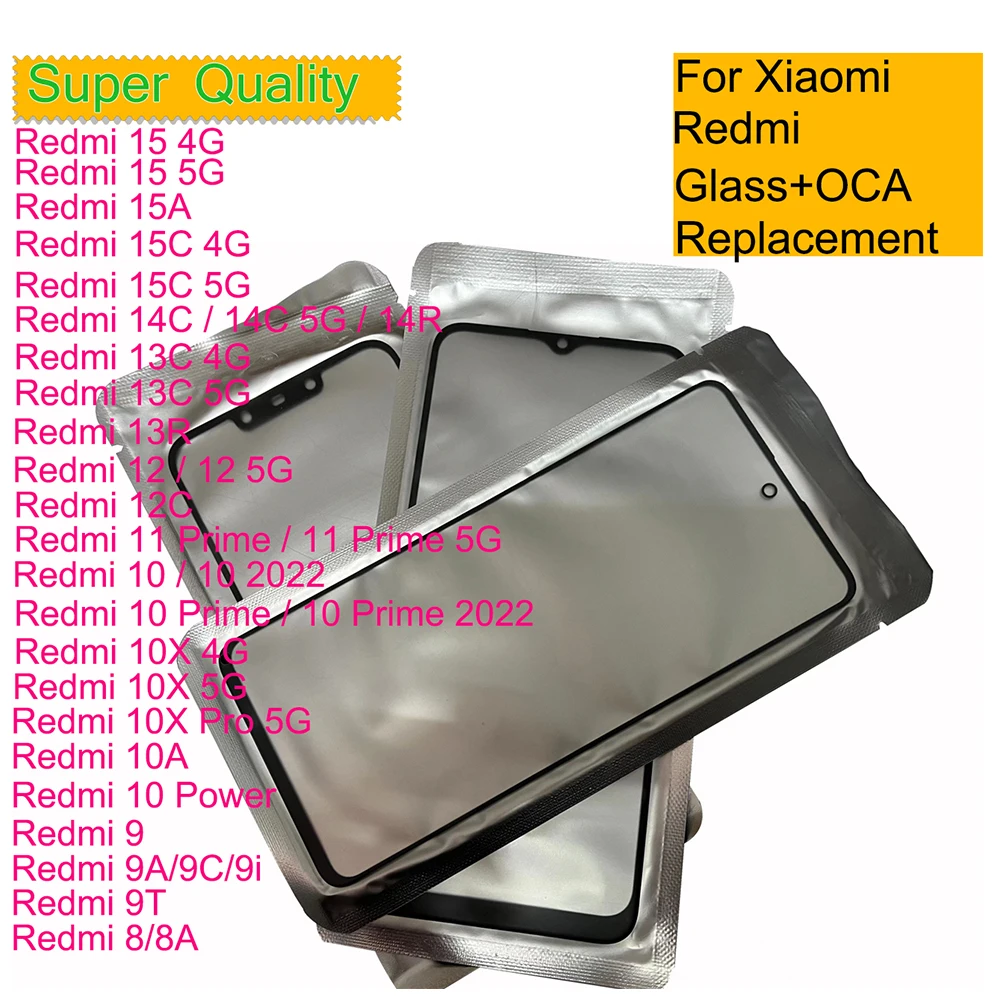 10 szt. Szkło dotykowe z OCA do Xiaomi Redmi 15 15A 15C 14C 14R 13C 5G 13 13R 13X 12 12C 11 10 9 9A 9T — zdjęcie produktu 7