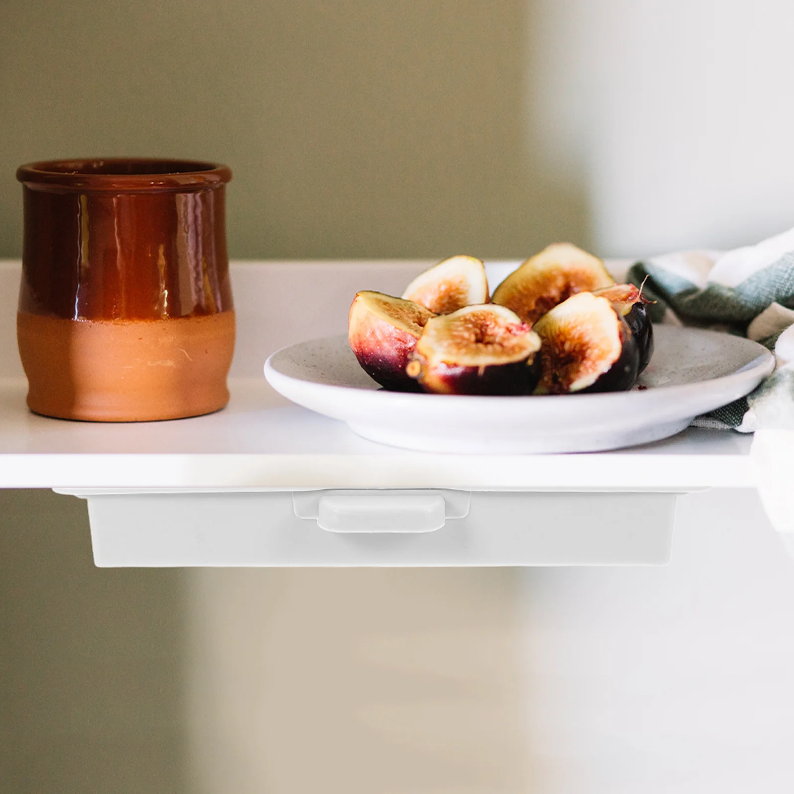 

Self Adhesive Under Table Storage Drawer Organizer Slide Out Tray for Desk Kitchen Utensils Personal Items Strong Adhesive