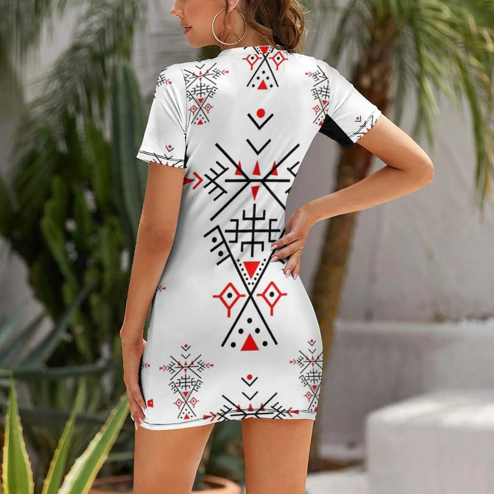 kabyle pattern Short Sleeved Dress summer dresses for women 2025 party dresses women Dress