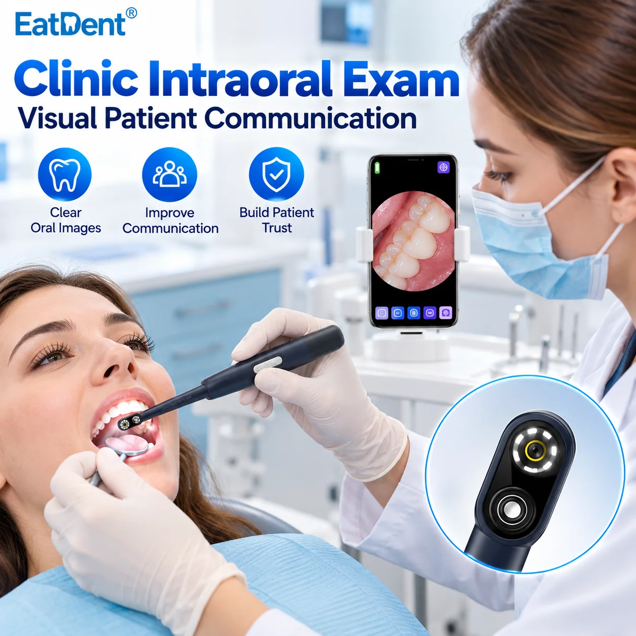 5MP/2MP Wireless WIFI Dental Intraoral Camera Oral Endoscope HD Camera 1080P with 7 LED Dentistry Visual Intra Oral Inspect Tool