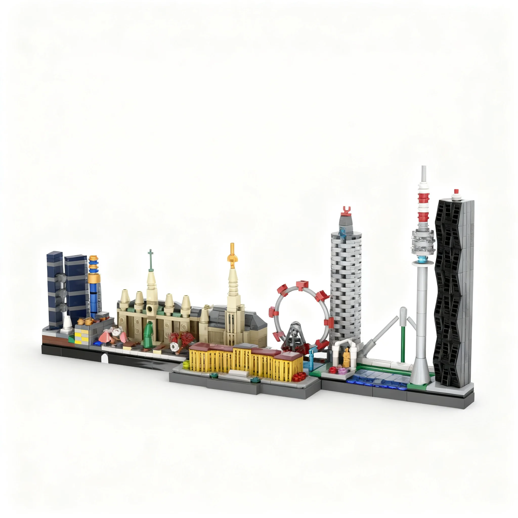 684pcs MOC Skylines Vienna Skyline Model Building Blocks Christmas Gifts Birthday Display Collection Creative Assemble DIY Art