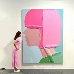 Abstract Woman Painting Prints Modern Wabi Sabi Girls Canvas Painting Wall Art for Porch Living Room Decoration No Frame