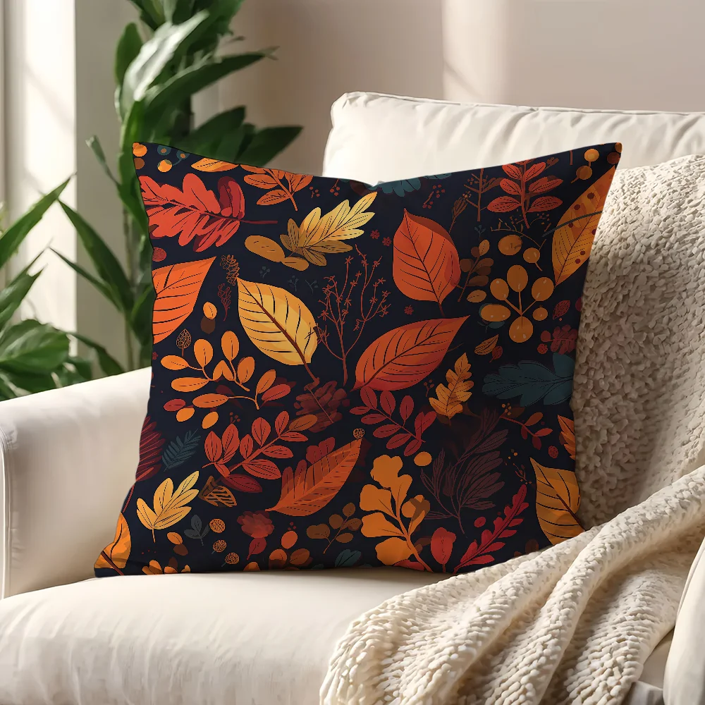 Autumn theme leaves cushion cover For Pillow Printing Sofa Decoration Home Car Room Coffee Shop Office Nordic Simplicity