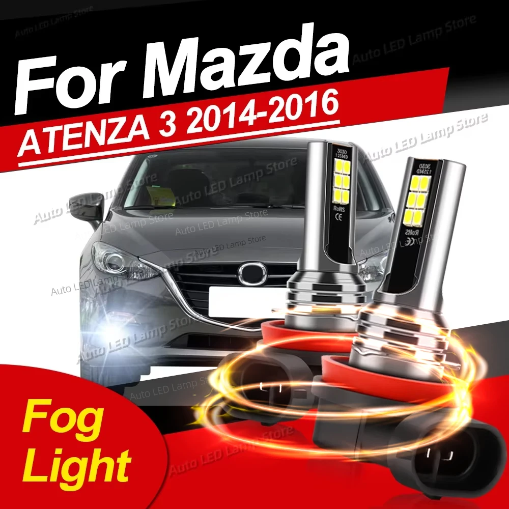 

2 шт. передняя противотуманная фара 6000K противотуманные фары для Mazda ATENZA 3 2014 2015 2016 Plug and Play OE Замена 80 Вт аксессуары