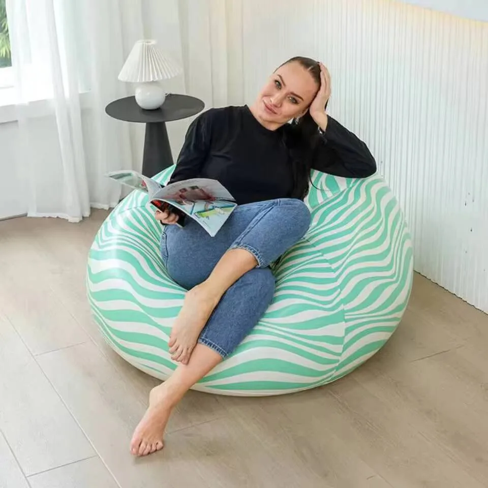 Inflatable sofa folded for compact storage