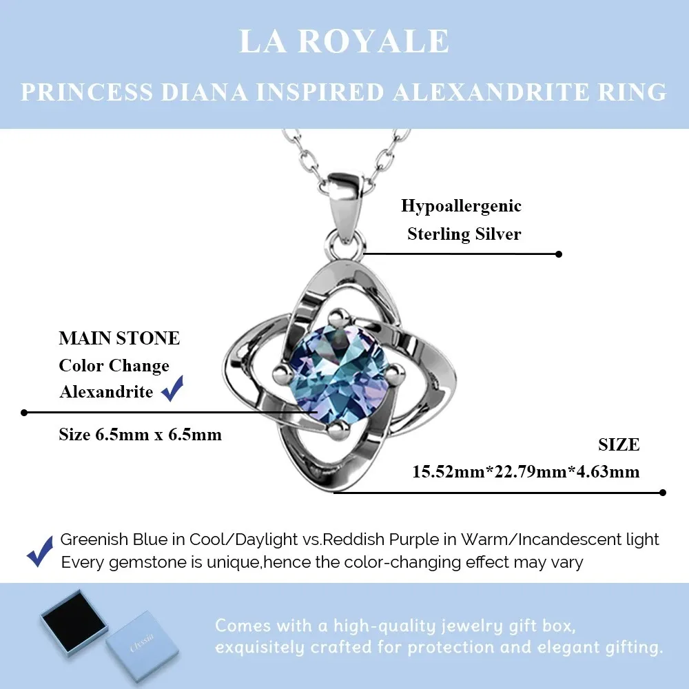 

Ожерелье с александритом и четырехлистным клевером из стерлингового серебра 925 пробы, изящное, элегантное женское украшение, подарок на годовщину свадьбы, винтажное, изысканное