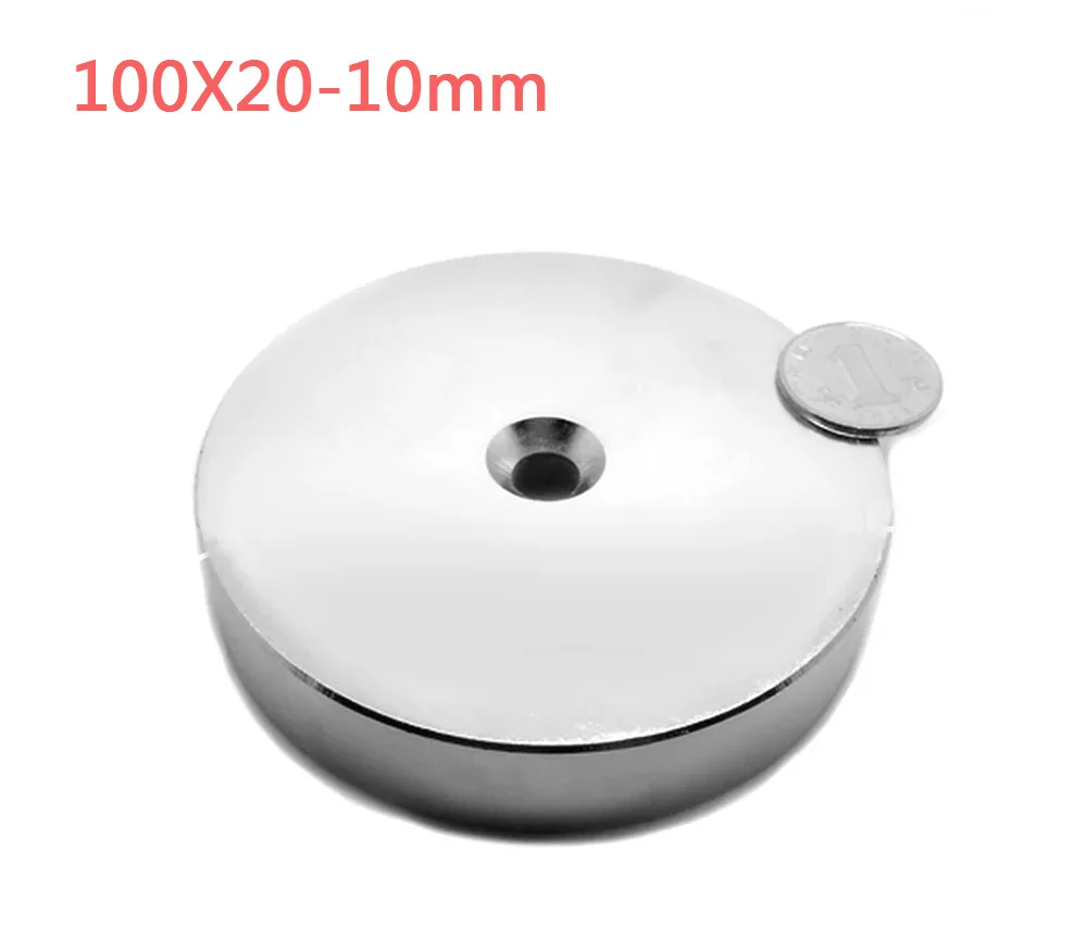 1PC 100x20-10 mm Big Thick Round Magnet 100mm X 20mm Neodymium Magnet Disc 100*20-10 mm N35 Permanent Magnet 100*20 Hole 10mm