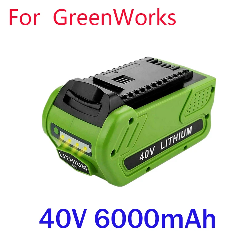 

40V 6.0Ah Replacement Lithium Battery for 6000mAh GreenWorks 29472 29462 Battery G-MAX Power Tool 29252 20202 22262 25312 L50