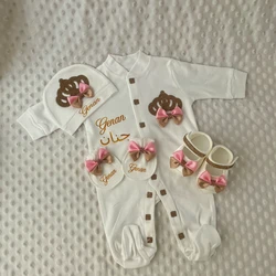 4pcs Welcome Home Baby Blanket Hat Mittens Bibs Set 39 Week Pregnant Woman Photographyh Newborn Crown Jewelry Yellow Layette