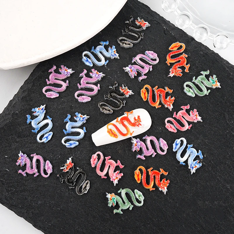 20pcs/set 3D Colorful Dragon Chinese New Year Nail Decoration Nail Art Decoration Accessories Manicure DIY Crafts