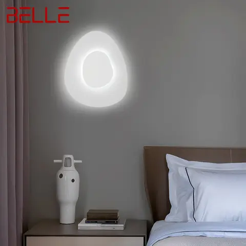 BELLE 현대 인테리어 벽 램프 LED 크리 에이 티브 간단한 흰색 Sconce 조명 홈 거실 침실 복도 장식