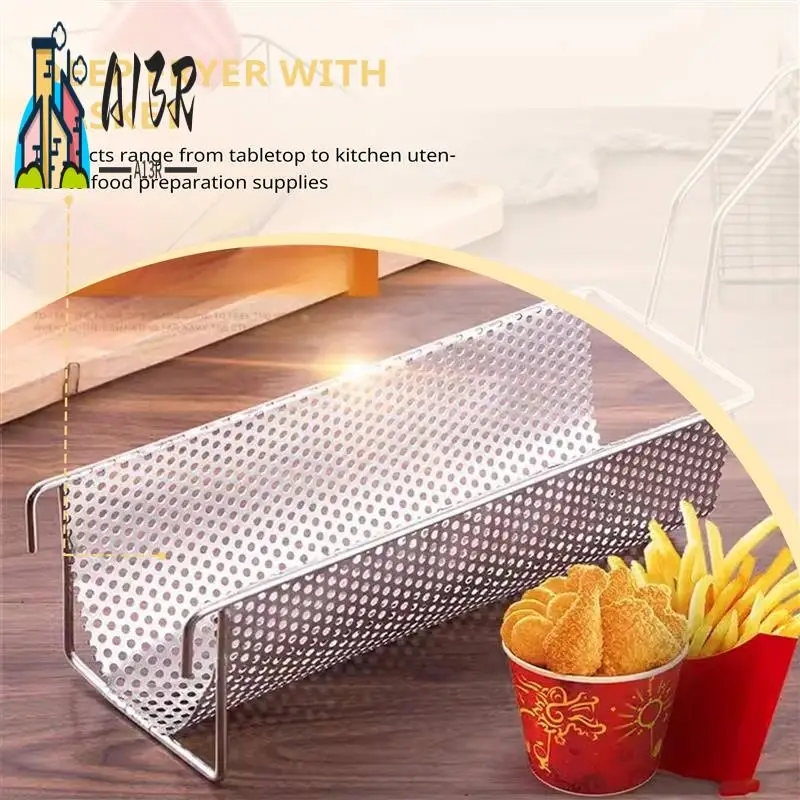 Cesta para freír de acero inoxidable A13R, contenedor para patatas fritas largas, lo mejor para patatas fritas, exprimidor de patatas fritas, herramienta de cocina