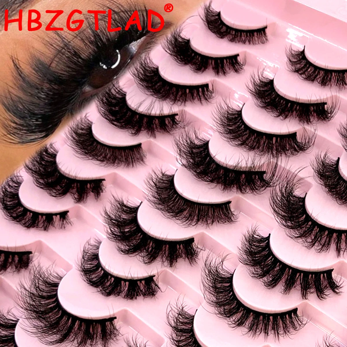 HBZGTLAD Neue 20 Paar natürliche, flauschige, dicke falsche Wimpern für langanhaltendes Make-up, 6D künstliche Nerzwimpern für verlängerte Schönheit.