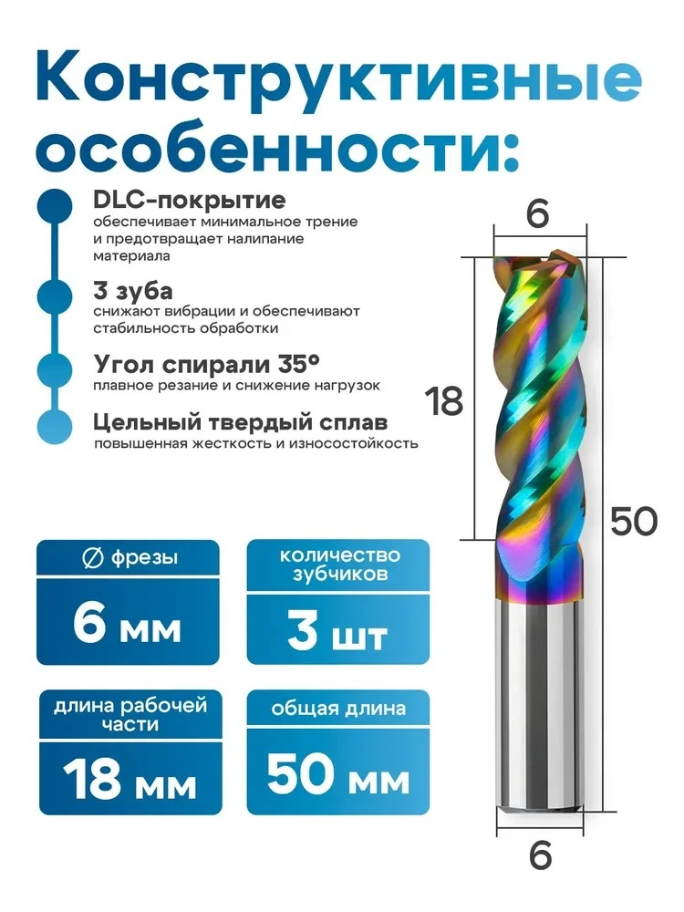 HRC60 3-Flute Color Circle DLC-Coating Tungsten Steel Carbide Aluminum Flat End Endmills CNC Machining Milling Cutter