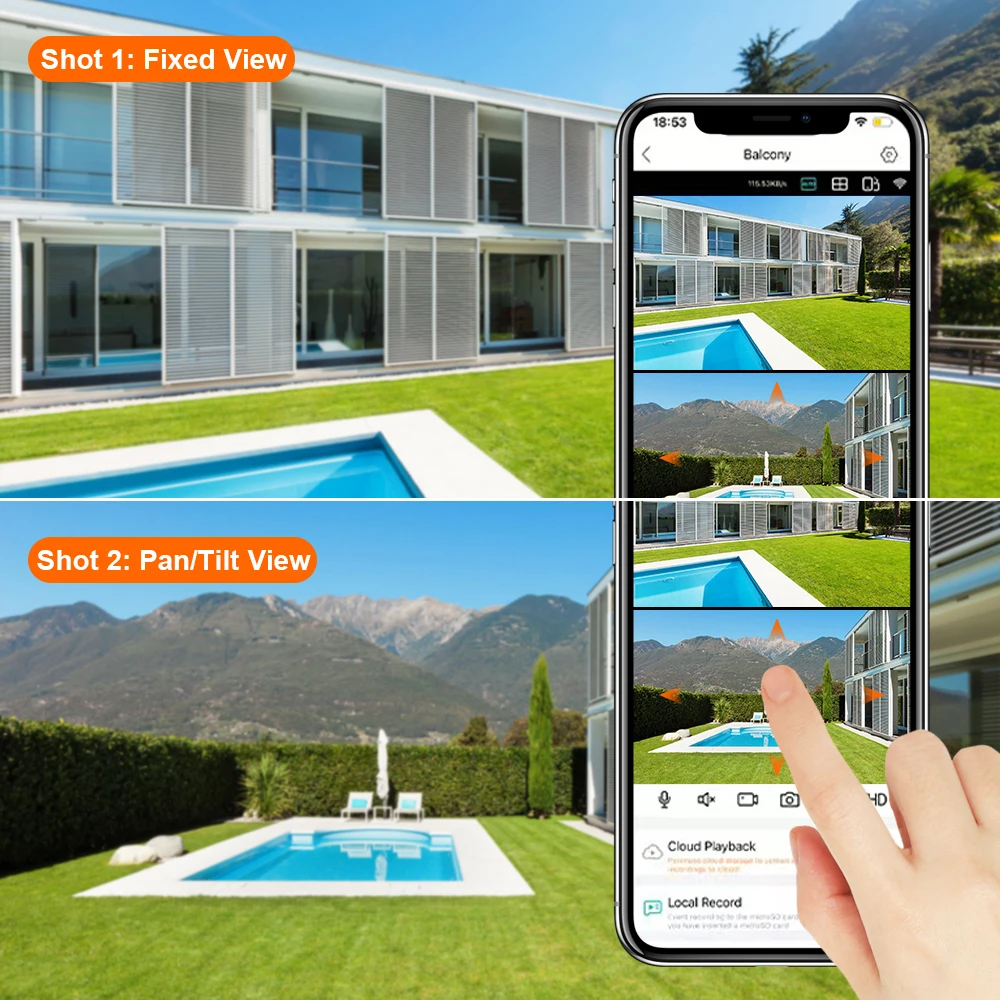 TAITAS 8MP 4K PTZ Wifi Camera with Dual Lens Dual Screens AI Human Detection Wireless Outdoor CCTV Security IP Camera