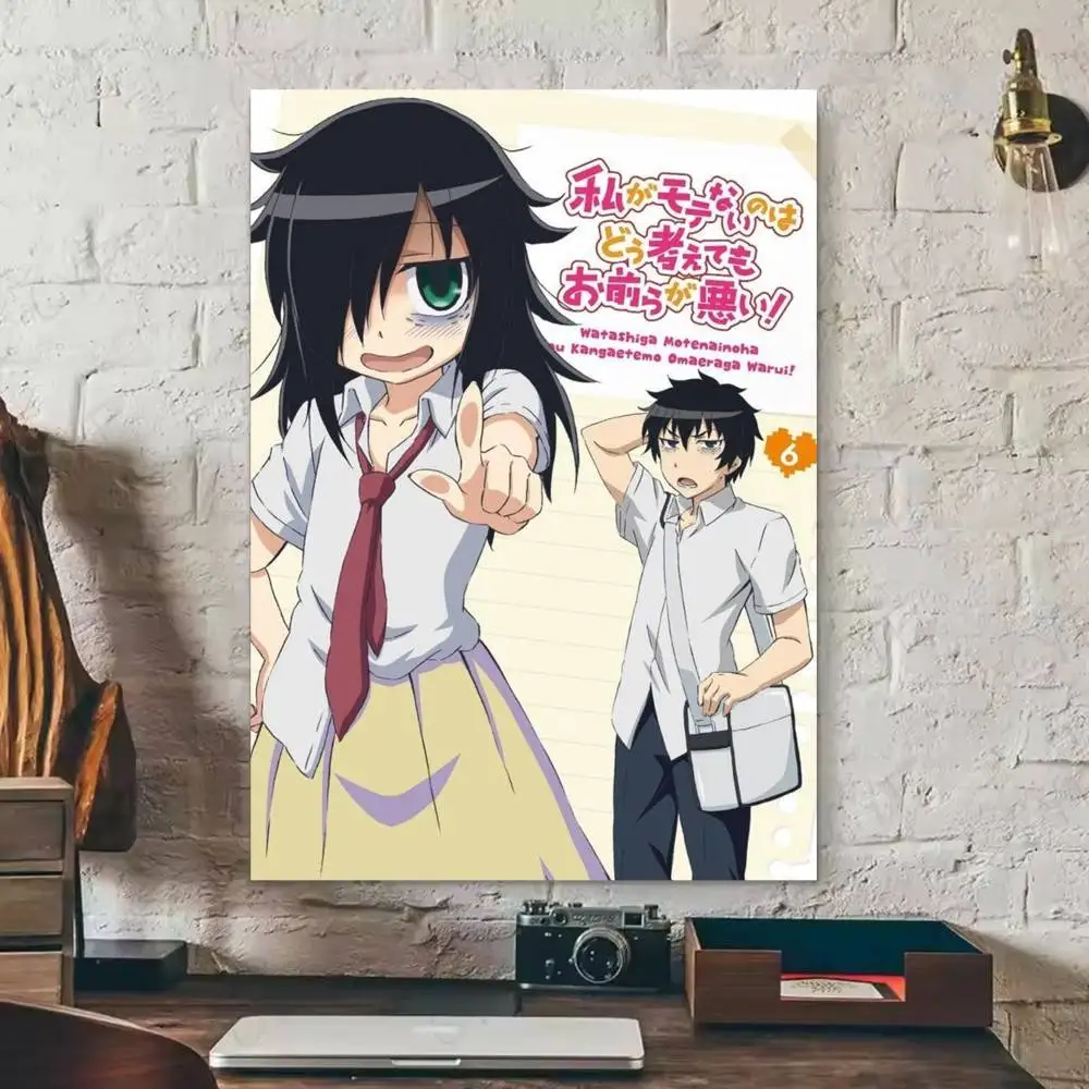 Watamote Anime Poster Poster Waterproof HD Art Wall Decal Self-Adhesive Print