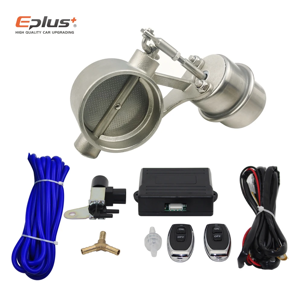 Universal Stainless Steel Exhaust Valve Controller Device Remote Kit Car Vacuum Exhaust Cutout Valve Kit 51/60/63/76MM