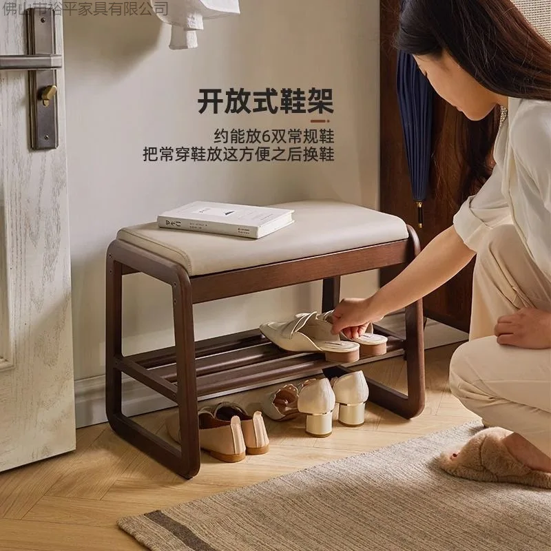 

Простая подставка для обуви из массива дерева, табурет для обувания, табурет для обуви, шкаф для обуви, интегрированная мебель для прихожей, табурет для прихожей в стиле инфлюенсеров