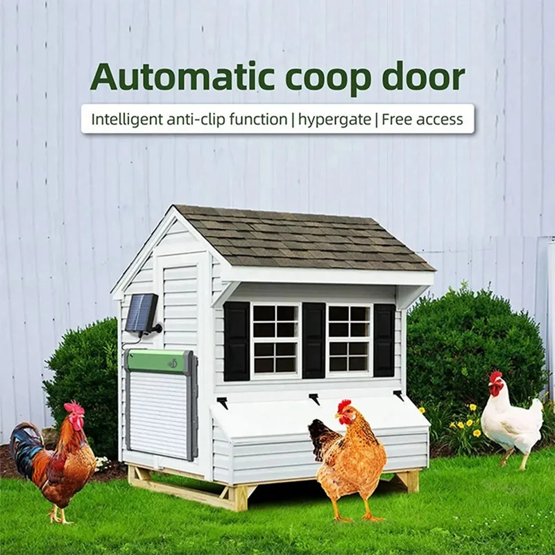 Automatic Chicken Coop Door Powered Aluminum Alloy Chicken Door With Timer/Light Sensor/Remote Control/Manual-FS-PHFU