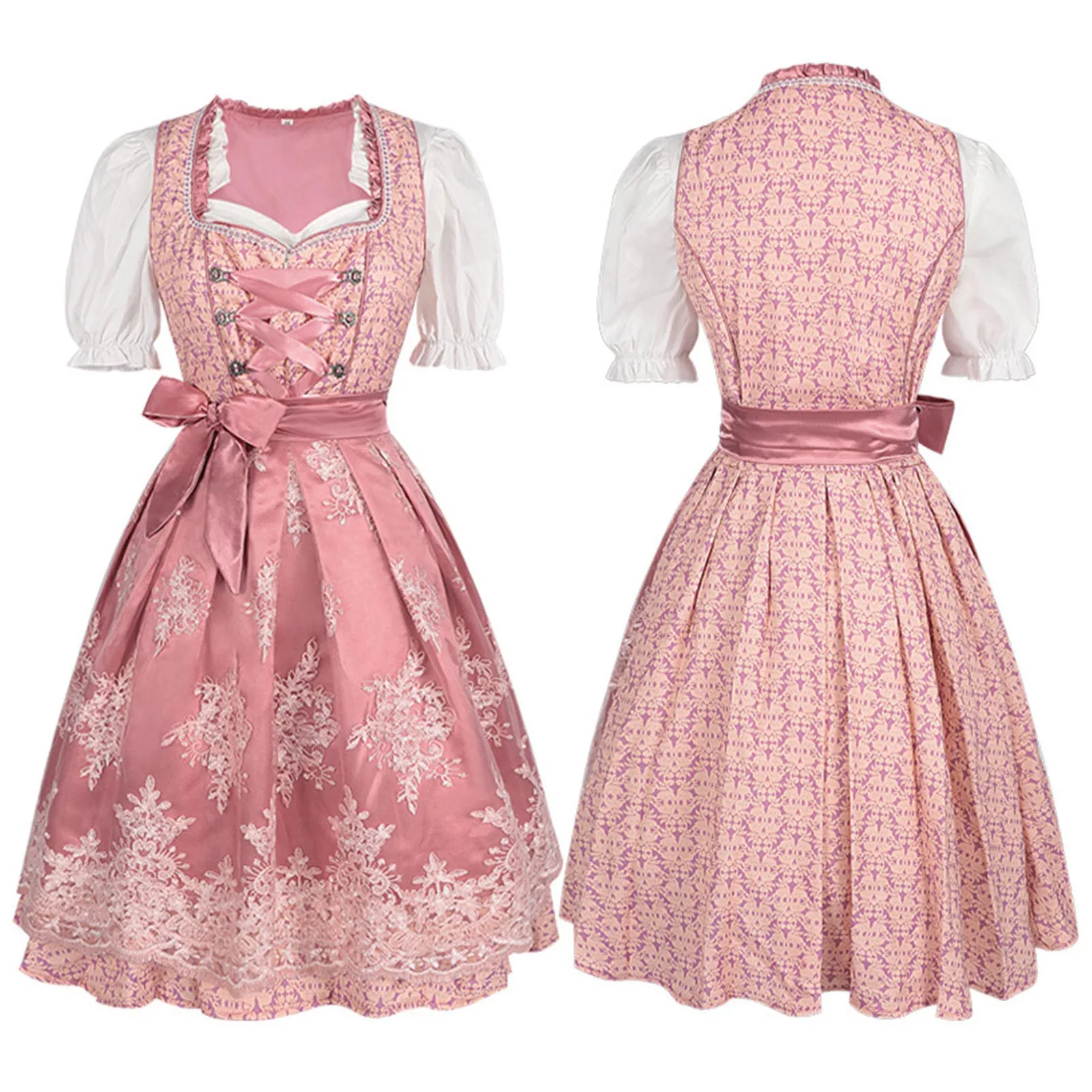 

Women's Casual Bar Suit Short-sleeved Tie Dress New Popular Party Dresses Oktoberfest Cosplay Costumes Props Suit Dress Supplies