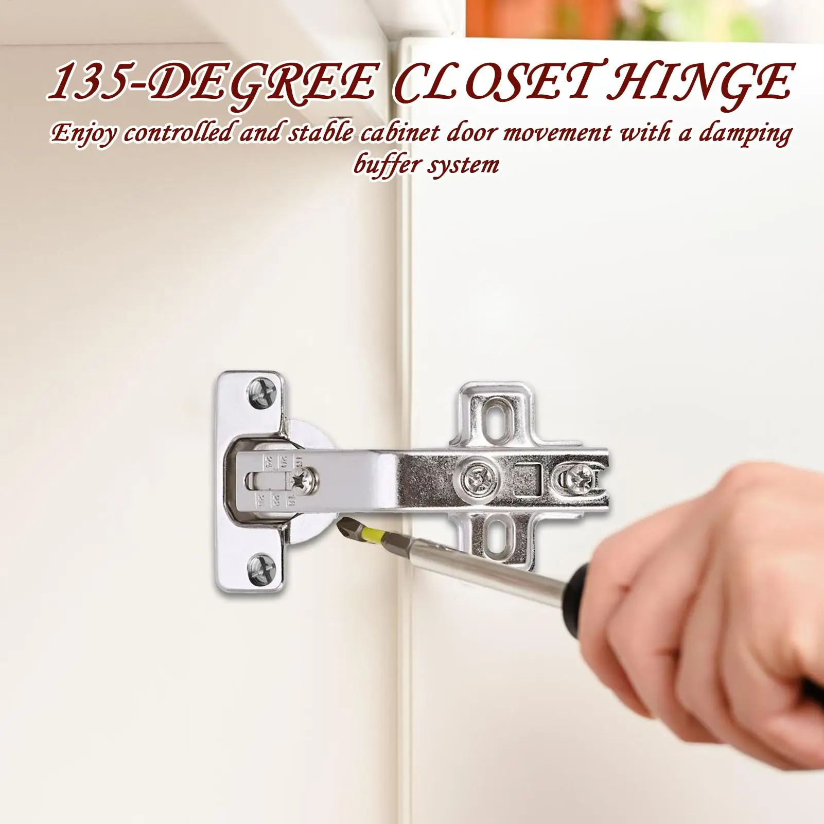 Cabinet Hinge Closet Door Hinges 135-degree Opening Concealed Soft-Closing Hardware For RV Pantry Furniture Garage Wardrobe