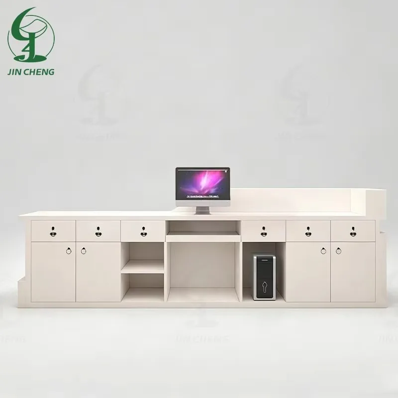Modern Beauty Salon Reception Salon Commercial Furniture Cashier With Locker
