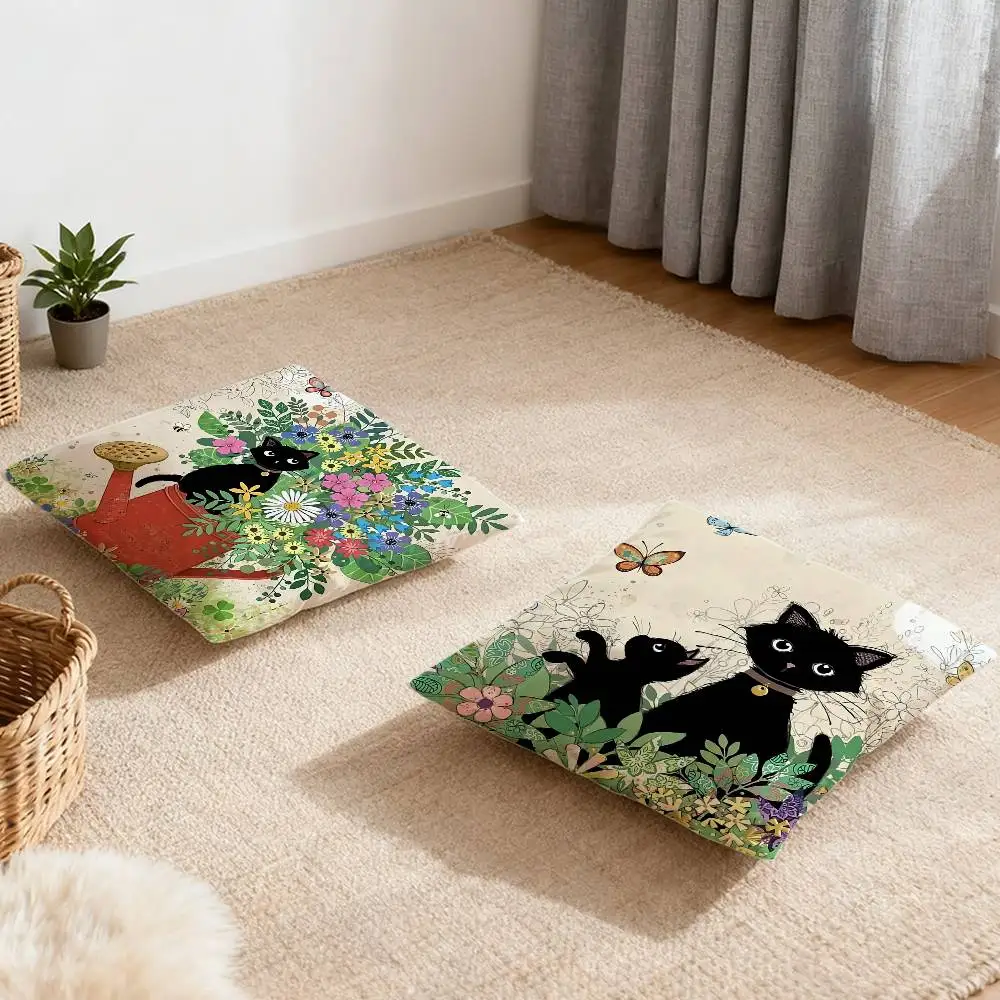 

Cartoon little black cat Pillow Case Multi sized car cushions, luxurious home sofas, decorative pillowcases