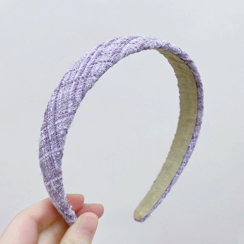 Purple Series Hairband Striped Wrinkled Leather Sponge Headbands for Women Spring Summer Hair Accessories Girls Fashion Headwear