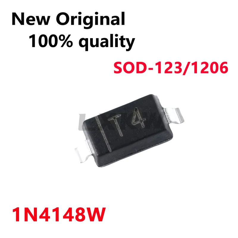 100-1000/PCS New Original 1N4148W 1N4148 IN4148 Screen printing T4 1206 SOD-123 Patch switch diode In Stock