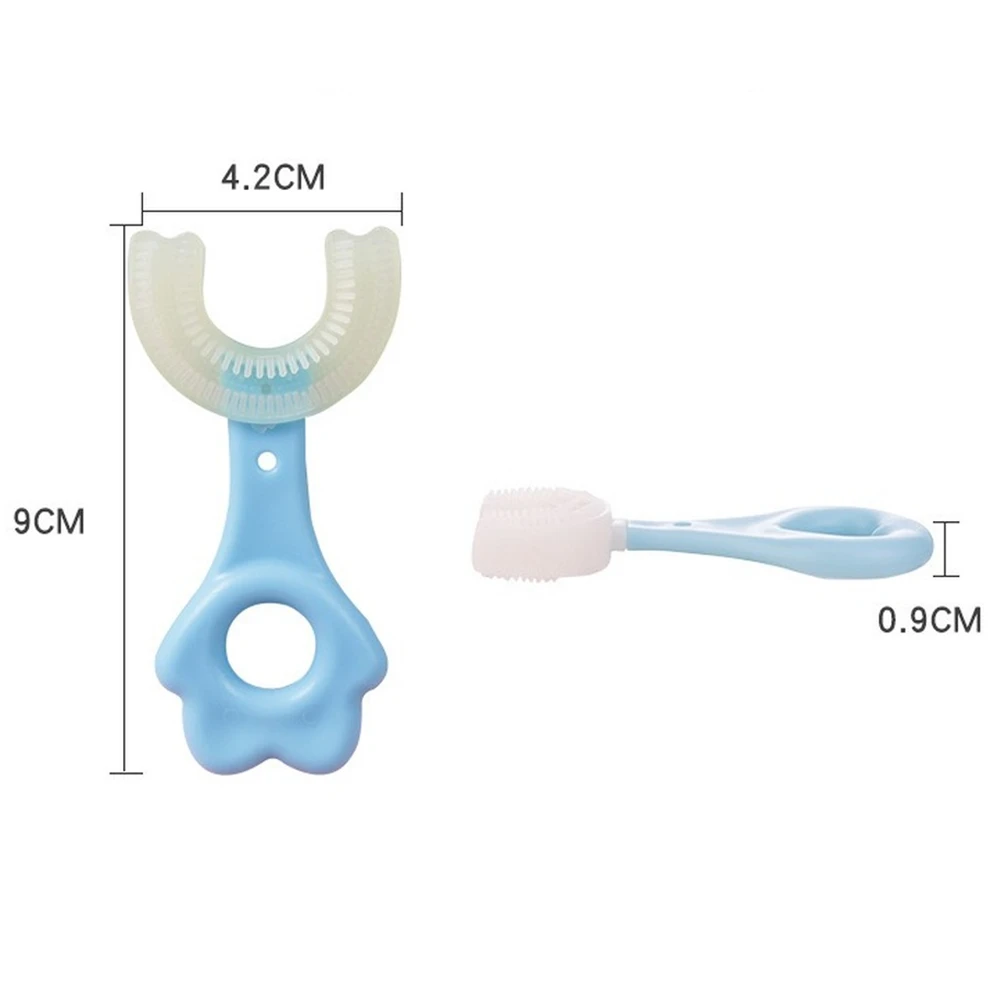 Kids Toothbrush U-Shape 360 Degree Infant Teether Baby Toothbrush Children Silicone Brush For Toddlers Oral Care Cleaning