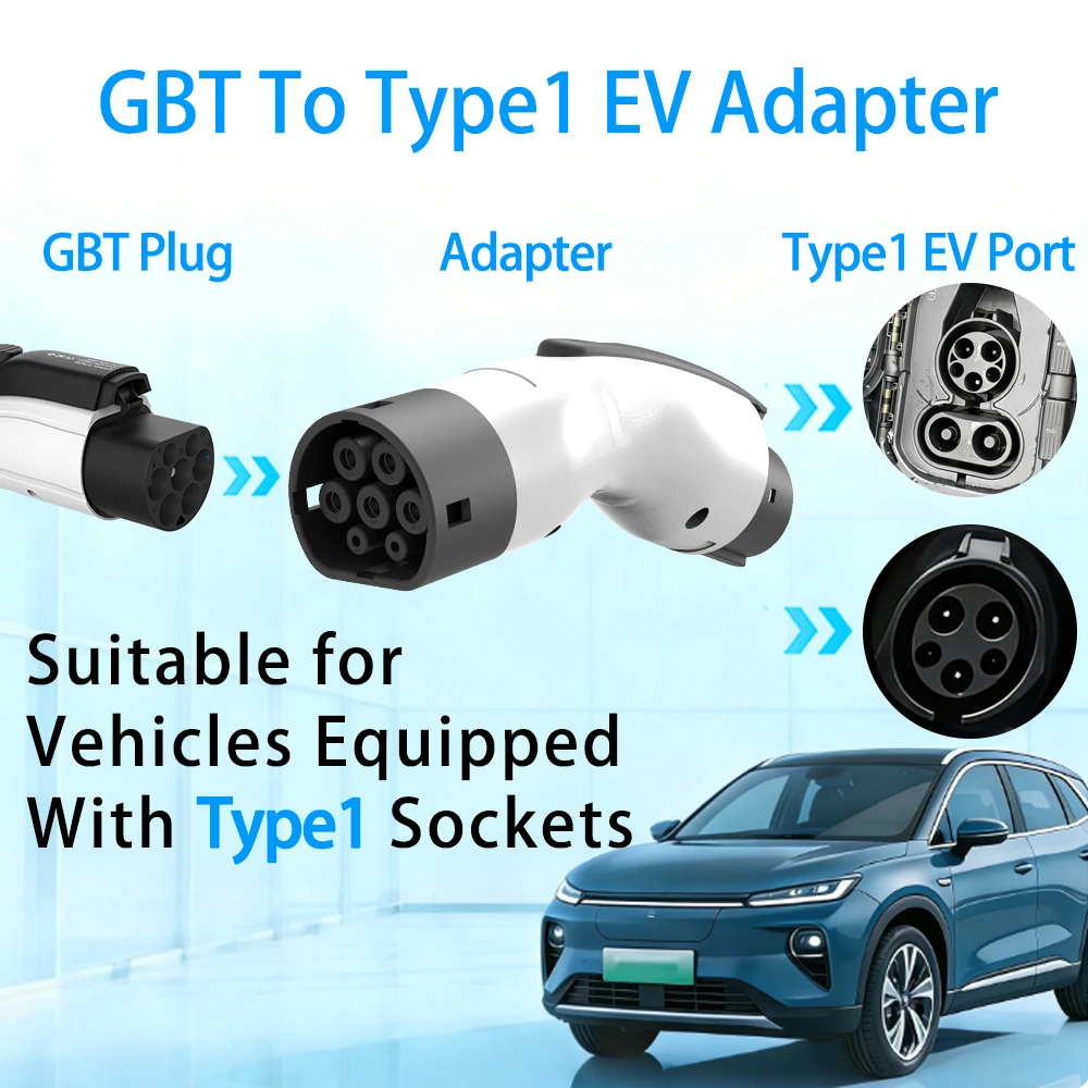 Unirise GBT to type1 EV adapter connector 32A 7kw 250V AC Charger Converter For GB/T Charging Gun to J1772 car charging Adaptor - view 3