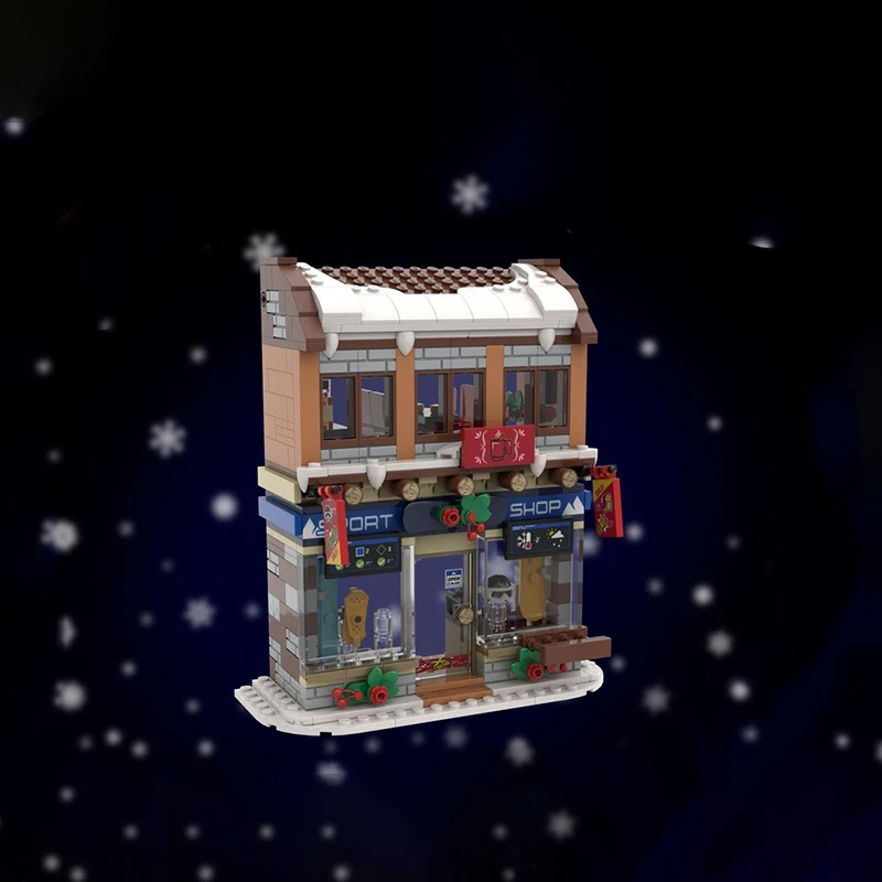 MOC سلسلة عيد الميلاد مدينة شارع المشهد العمارة الشتاء سنو هاوس DIY بناء الالعاب العملاقة هدية عيد الأطفال #1