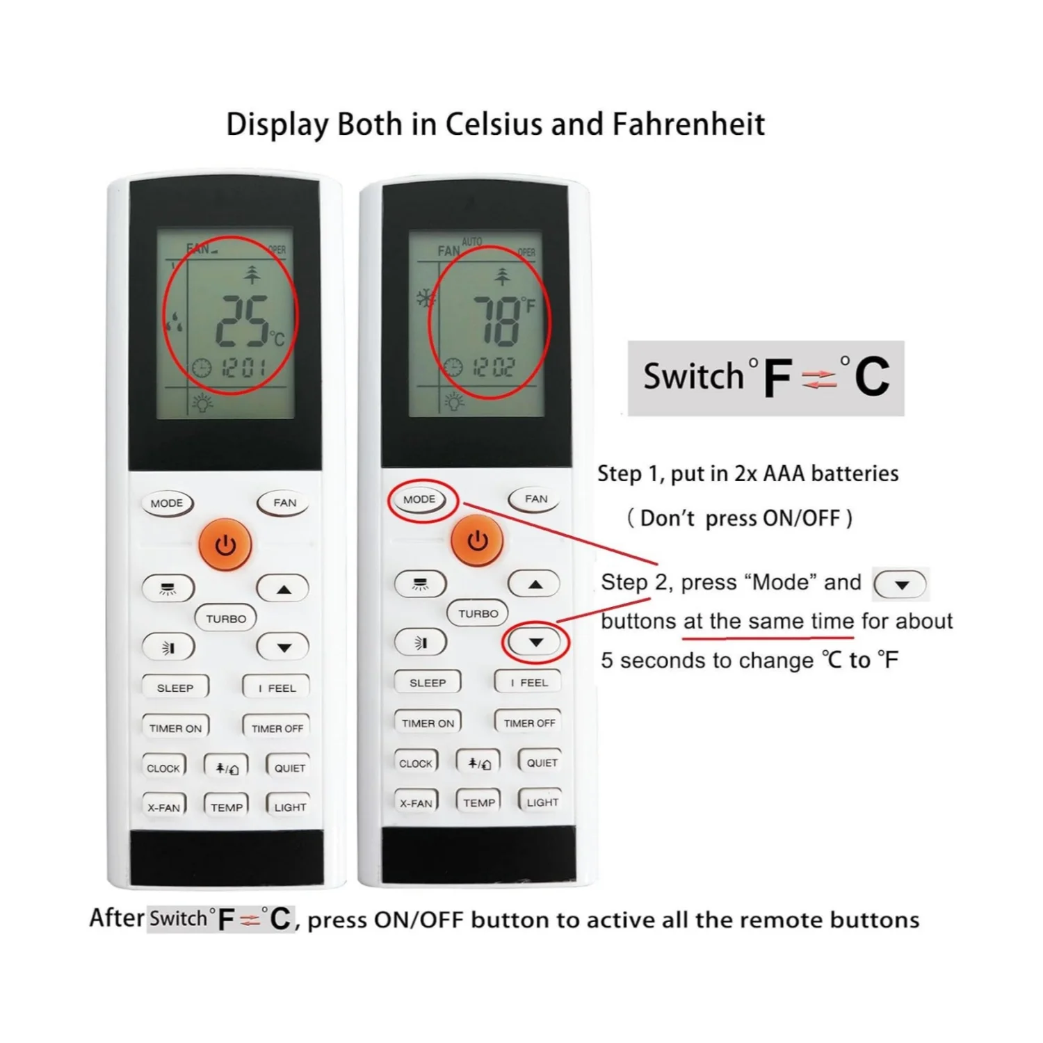 YAC1FB Replace AC Remote Control For Gree YACIFB YAC1FB YACIFBI YACIFB6 Air Condtioner