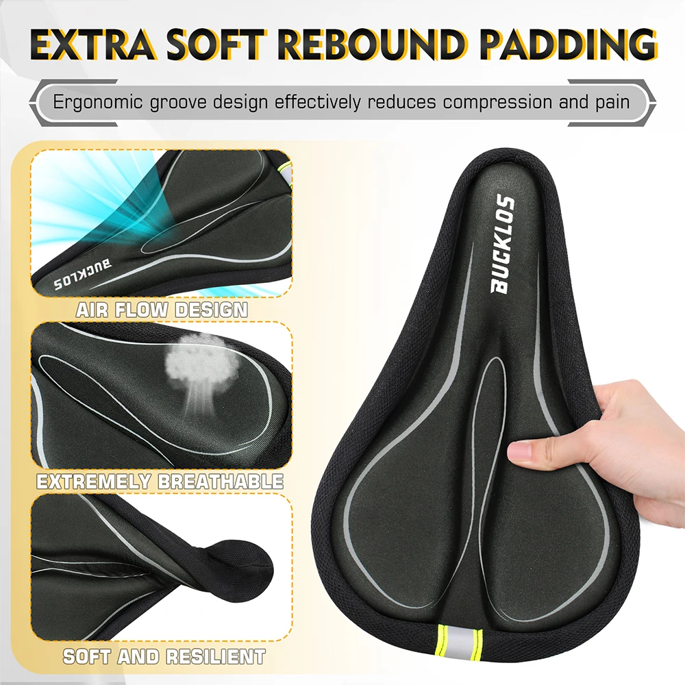 BUCKLOS bike saddle cover breathable bicycle seat cover comfortable mountain bike gel saddle covers bicycle accessories view 3