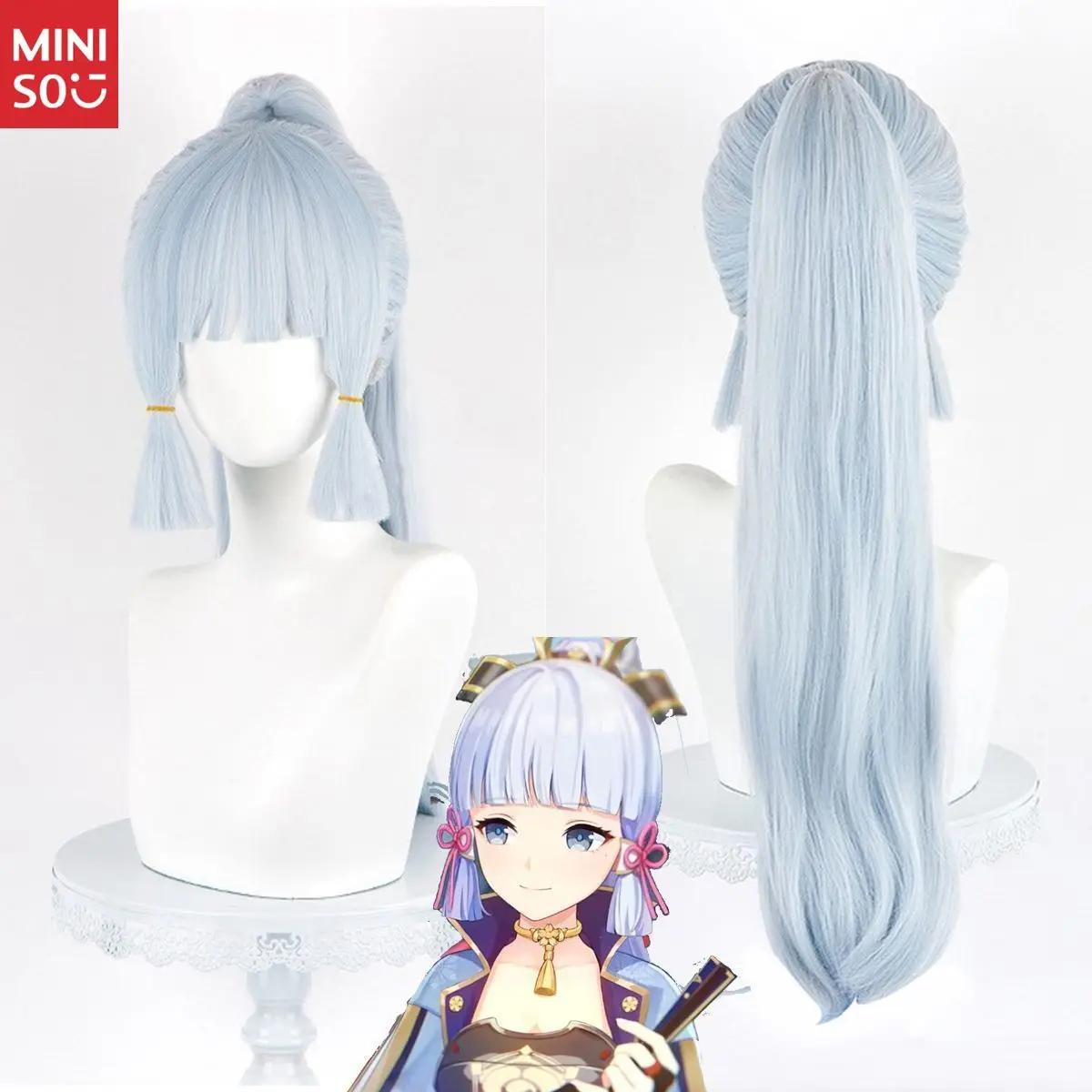 

The Original God Egret Shuanghua Shenli Linghua COS Wig Tiger Mouth Clip Light Gray Blue Shape No Need To Trim Long Hair