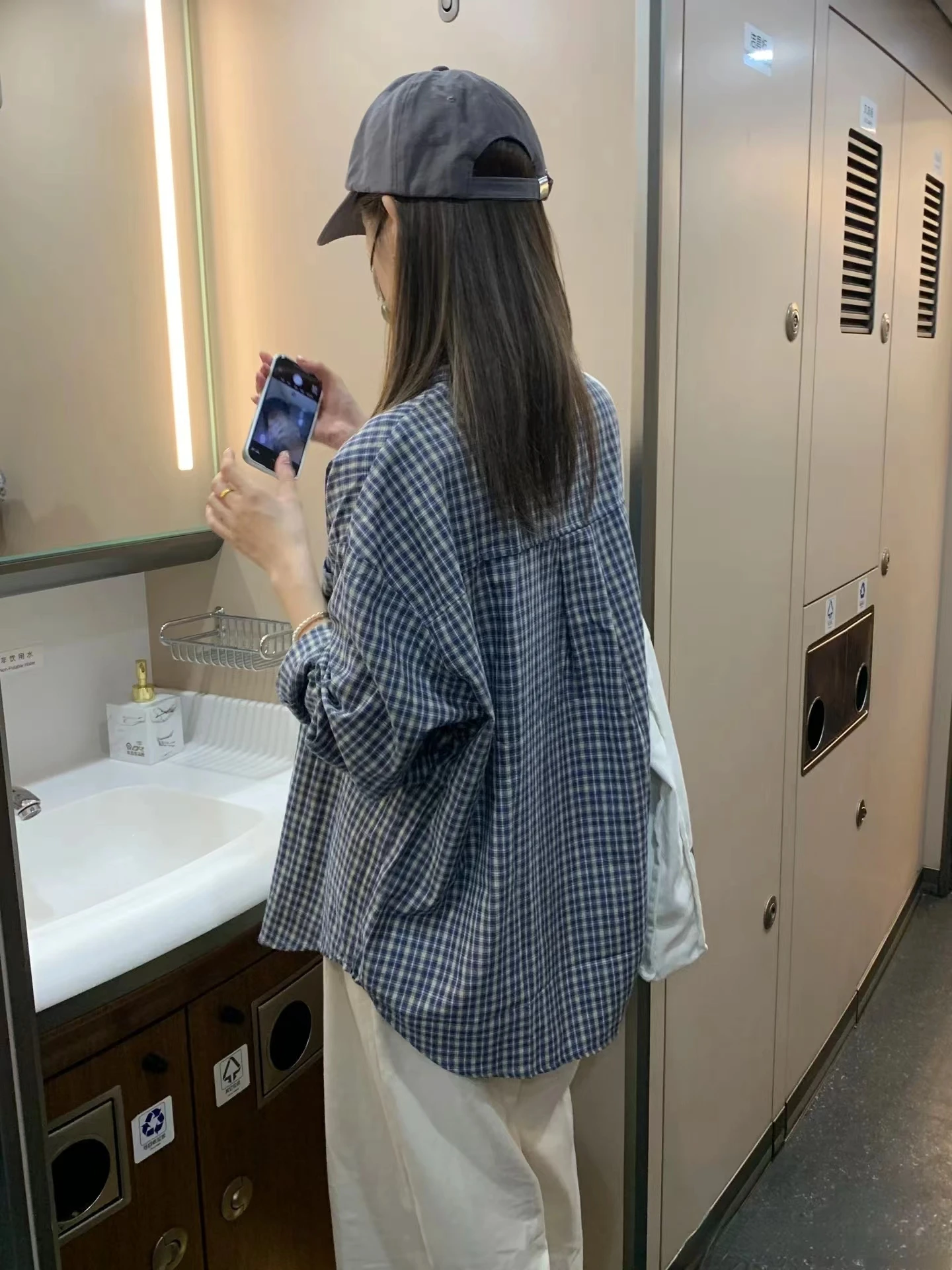 

Retro American Blue Plaid Women's Sun Protection Shirt Spring Summer Outerwear Layering Linen Shirt Jacket Cover up Top