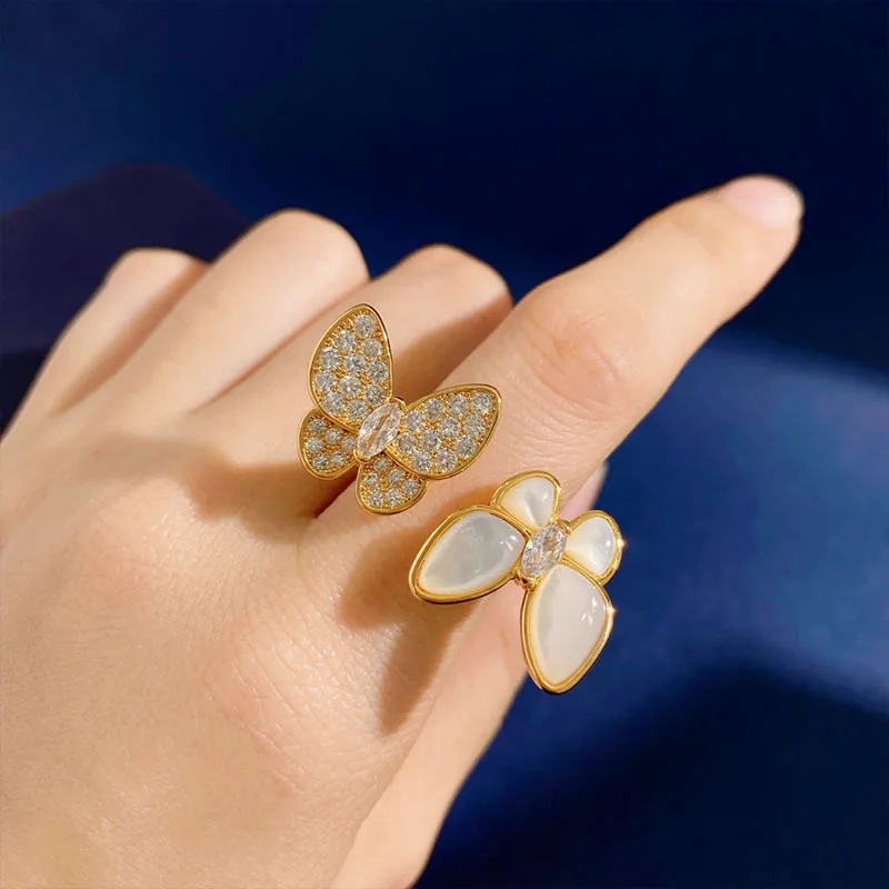 High Quality Gold Color Butterfly Earring White Shell Stud Earrings Sets For Women Fashion Jewelry LE006