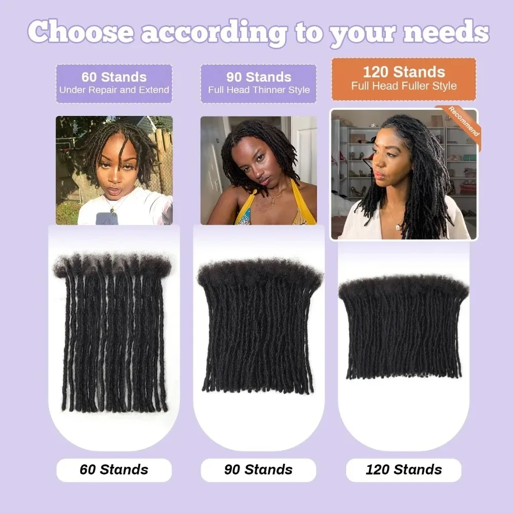 # 613 28 Zoll Loc-Extensions aus Echthaar 0,4/0,6/0,8 cm Breite Dreadlock-Extensions Naturschwarz 30 Strähnen Haarverlängerungen 1B 27 99J – Detail 3