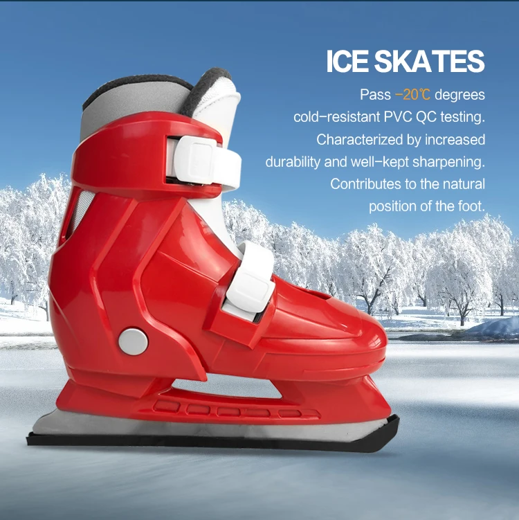 Zapatos de patinaje sobre hielo para niñas, calzado de PVC resistente al frío, marca OEM