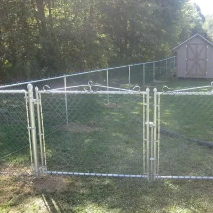 Residential Chain Link Fence Single Swing Gate Commercial Chain Link Fence Double Gates