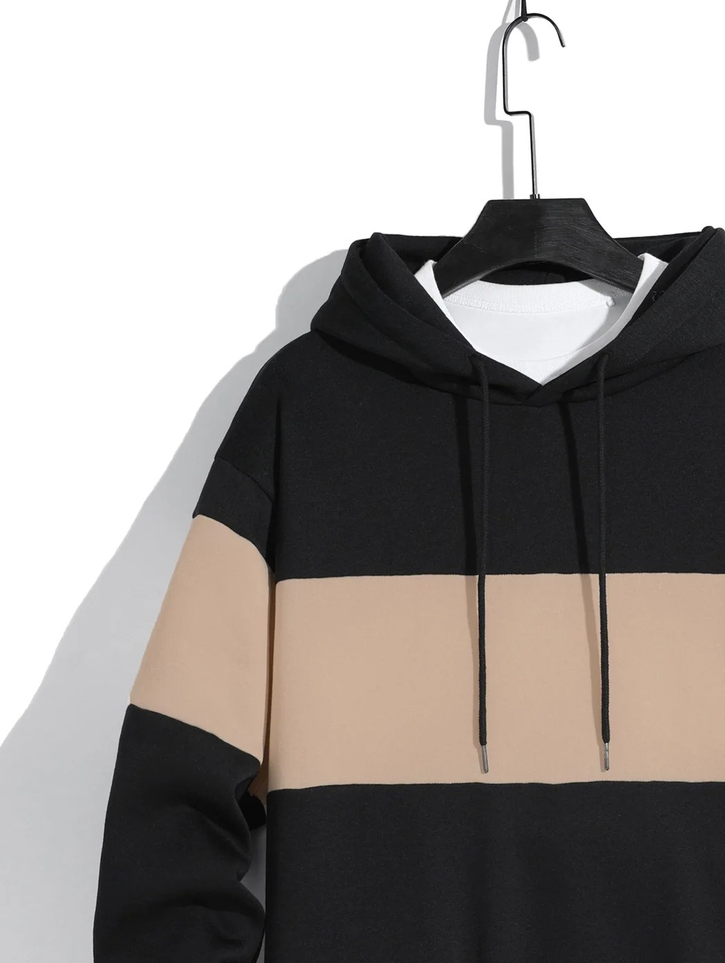 سترة بغطاء للرأس رياضية بأكمام طويلة للرجال من الصوفي الخفيف ، ألوان مرقعة #5